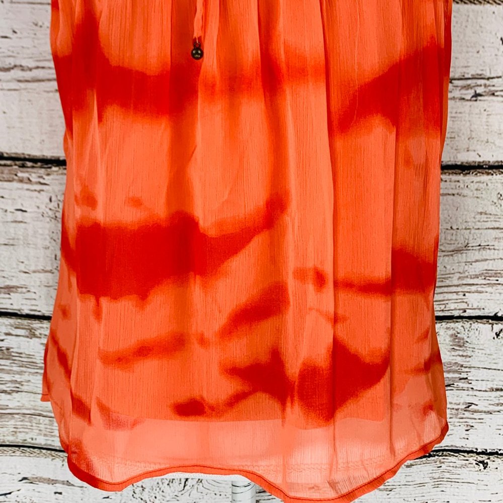Adiva Women'a Sleeveless Orange Top Petite Medium - Picture 3 of 8